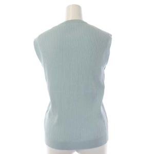 ebure ノースリーブ リブ ニット カットソー ライトブルー