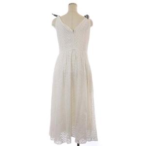 BORDERS at BALCONY 21SS レースリボンドレス ワンピース フレア ロング ノースリーブ 38 白 ホワイト