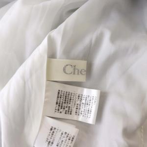 Chesty 22SS  ベアトップワンピース ギャザー チェック ストライプ ミモレ ロング 1 黒 ブラック 白 ホワイト