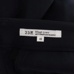 23区 ファインネスウール パンツ スラックス テーパード 48 紺 ネイビー