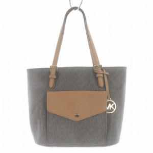 トートバッグ ハンドバッグ ミディアムポケット ロゴ 茶色 ブラウン