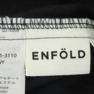 ENFOLD リネンライクゴムジョッパーズパンツ テーパード タック 36 紺 ネイビー
