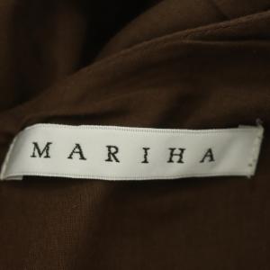 MARIHA マドモアゼルのドレス ワンピース ロング 半袖 フレア リボンベルト付き 36 茶 ブラウン