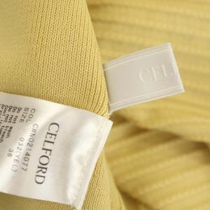 CELFORD 21AW ホットフィットニットドレス ワンピース ロング フレア 長袖 スタッズ 36 黄色 イエロー