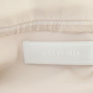 CELFORD 21AW シアーシャツ ワンピース ロング 長袖 フレア ベルト付き 36 ピンクベージュ