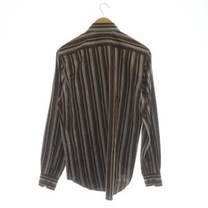 ETRO マルチストライプ BD シャツ ボタンダウン 長袖 40 茶 ブラウン マルチカラー