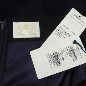 Grace Class ノースリーブ ウエストギャザー ワンピース ロング シフォン F 紺 ネイビー