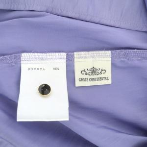 GRACE CONTINENTAL 21SS バイカラーギャザーフリルノースリーブ ブラウス バンドカラー 36 紫 パープル