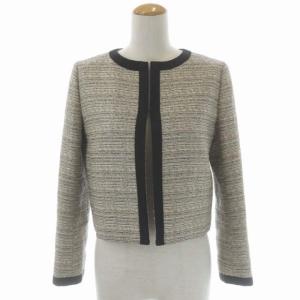 Diagram GRACE CONTINENTAL スパンコールツイード スーツ セットアップ ノーカラージャケット タイトスカート 36 ライトベージュ