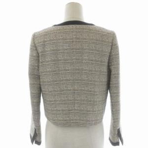 Diagram GRACE CONTINENTAL スパンコールツイード スーツ セットアップ ノーカラージャケット タイトスカート 36 ライトベージュ