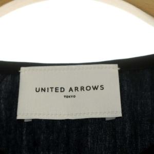 UNITED ARROWS エンブロイダリーカラー 2WAY ブラウス シャツ 長袖 比翼仕立て 黒 ブラック
