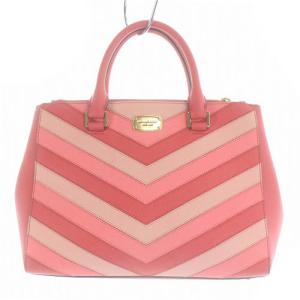 ハンドバッグ トートバッグ レザー ロゴ 赤 レッド ピンク