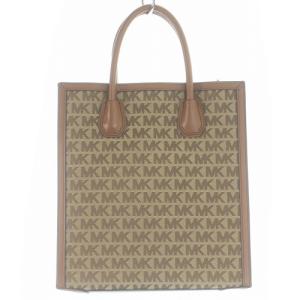 MICHAEL KORS MERCER ショッパー ハンドバッグ ショルダーバッグ 2way レザー MK柄 茶色 ブラウン