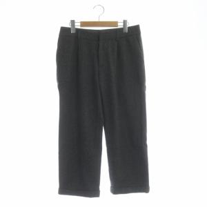 ウールカシミア ワイドパンツ タック 2 グレー ブラック