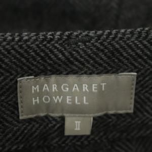 MARGARET HOWELL ウールカシミア ワイドパンツ タック 2 グレー ブラック