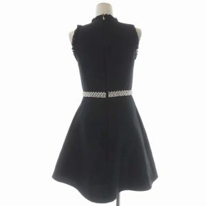 kate spade new york フリル パール ビジュー ノースリーブ ワンピース ドレス 膝丈 フレア ブラック ホワイト