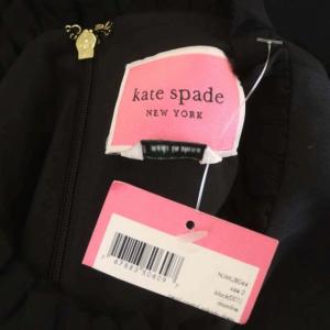 kate spade new york フリル パール ビジュー ノースリーブ ワンピース ドレス 膝丈 フレア ブラック ホワイト