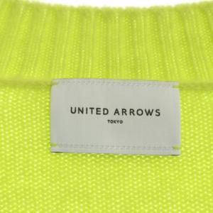 UNITED ARROWS ウールカシミア カーディガン ミドル丈 厚手 長袖 ネオンイエロー