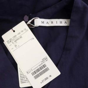 MARIHA デミルクスビームス別注 春の月のドレス ワンピース ロング フレア ノースリーブ Vネック 36 紺 ネイビー