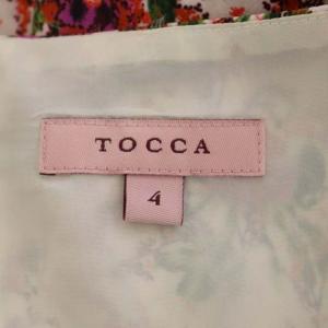 TOCCA 20AW GIULIETTA ドレス ワンピース フレンチスリーブ ミモレ丈 フレア タック 花柄 4 白 赤 ピンク 緑