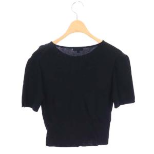 TOCCA リブカーディガン 半袖 前開き XS 黒 ブラック