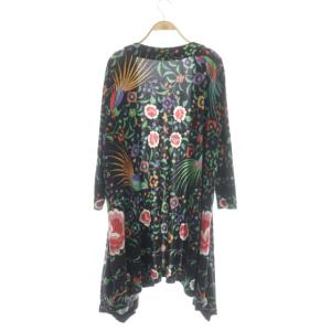 GRACE CONTINENTAL オーナメントジャージカーディガン ロングカーディガン 長袖 花柄 36 マルチカラー