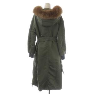 Grace Class ミリタリーコート ロング ナイロン ダブル フード フォックスファー ベルト付き 38 カーキ