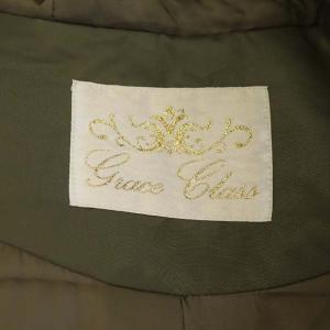 Grace Class ミリタリーコート ロング ナイロン ダブル フード フォックスファー ベルト付き 38 カーキ