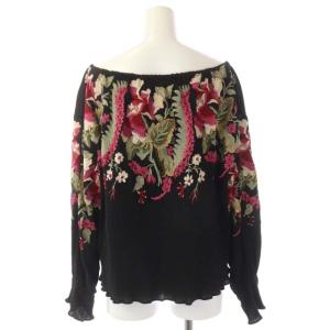 GRACE CONTINENTAL フラワーオフショルトップ ブラウス 長袖 プルオーバー 刺繍 36 マルチカラー