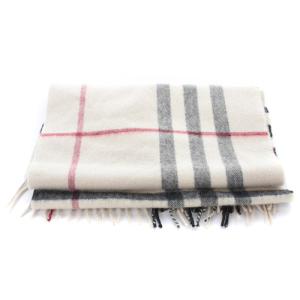 BURBERRY マフラー ストール チェック カシミヤ べージュ 黒