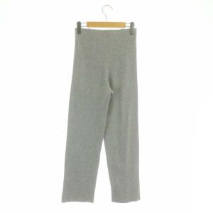 23区 vingt-trois リブニットパンツ イージー サイドスリット ストレート 32 グレー