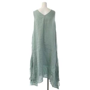 23区 MY STANDARD 21SS リベコフレアワンピース ノースリーブ インナー付き ライトグリーン