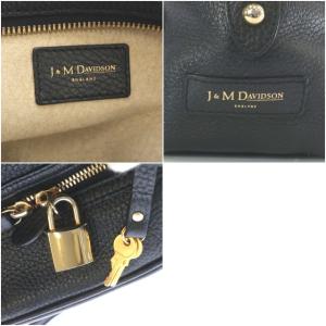 J&M DAVIDSON ミニ ミア MINI MIA ボストンバッグ ハンドバッグ レザー 南京錠付き 黒 ブラック