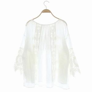 Grace Class 21SS ブラウス カットソー 長袖 フレアスリーブ ピンタック レース 36 白 ホワイト