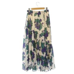 Diagram GRACE CONTINENTAL 21AW フラワーモチーフプリントスカート ロング フレア 36 マルチカラー