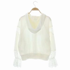 GRACE CONTINENTAL 22SS カットワークパーカー ジップアップ 袖レース 36 ホワイト