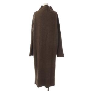 Deuxieme Classe Slit KNIT OP スリット ニットワンピース コクーン ロング ハイネック 長袖 ブラウン