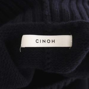 CINOH ドゥーズィエムクラス取扱い ハイネック ニット セーター プルオーバー 長袖 ウール 38 ネイビー