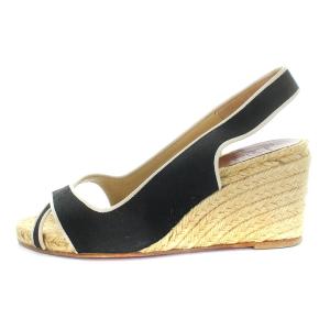Christian Louboutin サンダル ウェッジソール 37 24cm 黒 ブラック