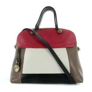 パイパー ショルダーバッグ ハンドバッグ 2way レザー 赤 レッド 茶 ブラウン