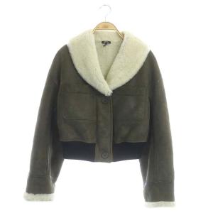 NAVY ムートンジャケット ブルゾン 36 カーキ
