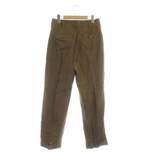 MARGARET HOWELL 21SS ソフトウールリネン トラウザーズ パンツ テーパード タック 2 茶 ブラウン