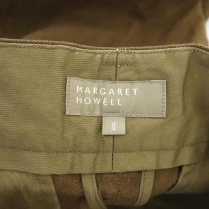 MARGARET HOWELL 21SS ソフトウールリネン トラウザーズ パンツ テーパード タック 2 茶 ブラウン