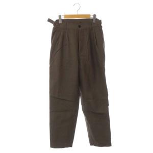 21AW WOOL COTTON DRILL パンツ テーパード タック ジッパーフライ 2 ブラウン