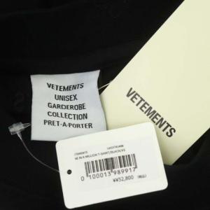 VETEMENTS 22AW ONE IN A MILLION T-SHIRT 半袖Tシャツ プリント XS ブラック