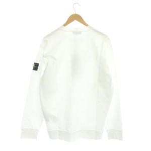 STONE ISLAND カットソー プルオーバー ロゴパッチ ガーメントダイ クルーネック M ホワイト