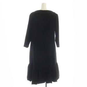 CELFORD ダブルクロスワンピース ひざ丈 七分袖 38 黒 ブラック