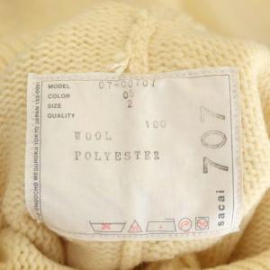 sacai タートルネック変形ニット セーター 五分袖 ドルマンスリーブ プルオーバー ウール 2 イエローベージュ