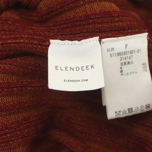 ELENDEEK MELANGE RIB KT OP ニットワンピース ハイネック 長袖 ロング F レッド ブラウン