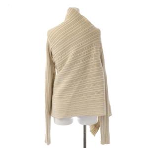 ELENDEEK メランジリブニット カットソー バルンスリーブ 変形 ウール混 F ライトベージュ